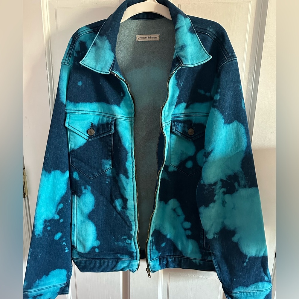 Bleached Denim Blanket Lined Jean Jacket Mens Size medium